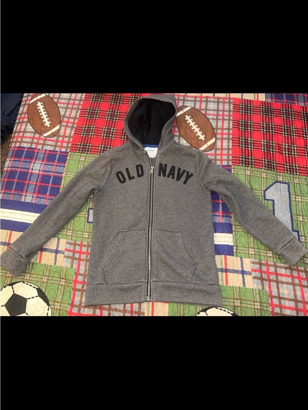 Old Navy Boys' Gray Full-Zip Hooded Sweatshirt